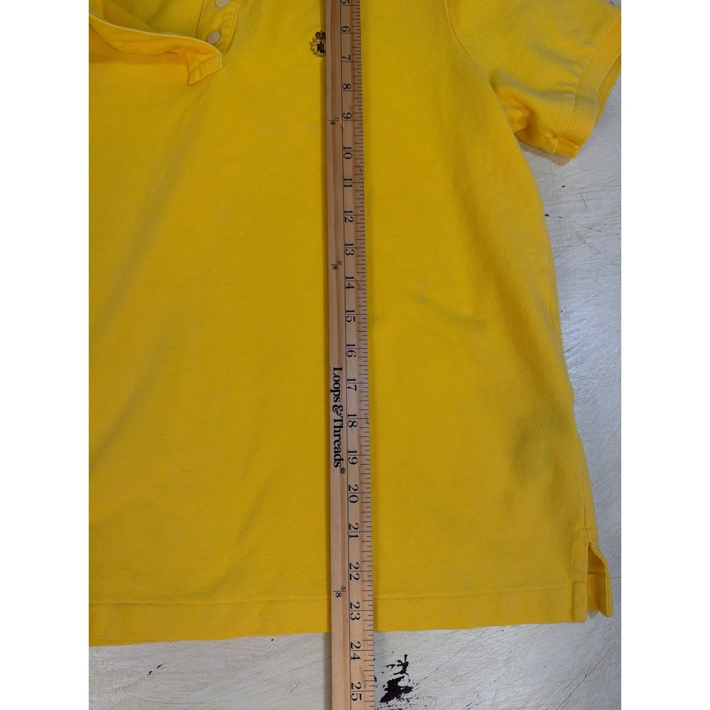 Lauren Ralph Lauren Polo Shirt Womens Size P/L Yellow Cotton Crest Preppy Summer - Picture 7 of 8